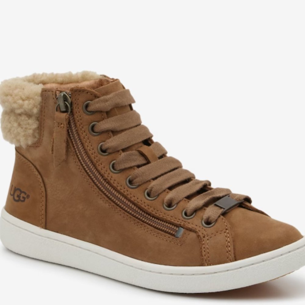 Women's Ugg Olive High-Top Sneaker Boot Brown Sz 8.5
